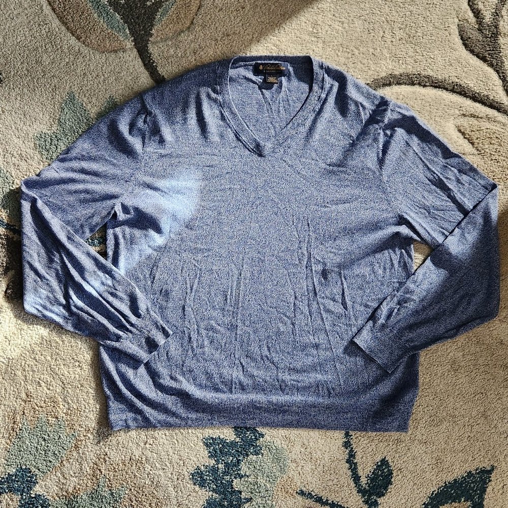 Brooks Brothers Cashmere and Silk V-Neck Sweater Women's Size L